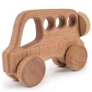 Wooden Toy Bus with Garage