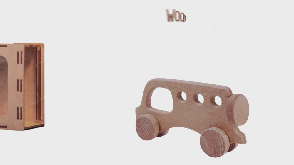 
                
                    Load and play video in Gallery viewer, Wooden Toy Bus with Garage
                
            