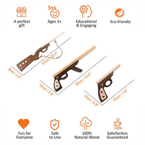 Wooden Guns for Kids – 3 Piece Set